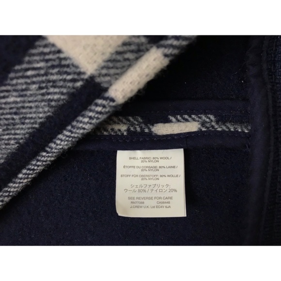 J. Crew Plaid Wool Bomber Navy - Picture 7 of 8
